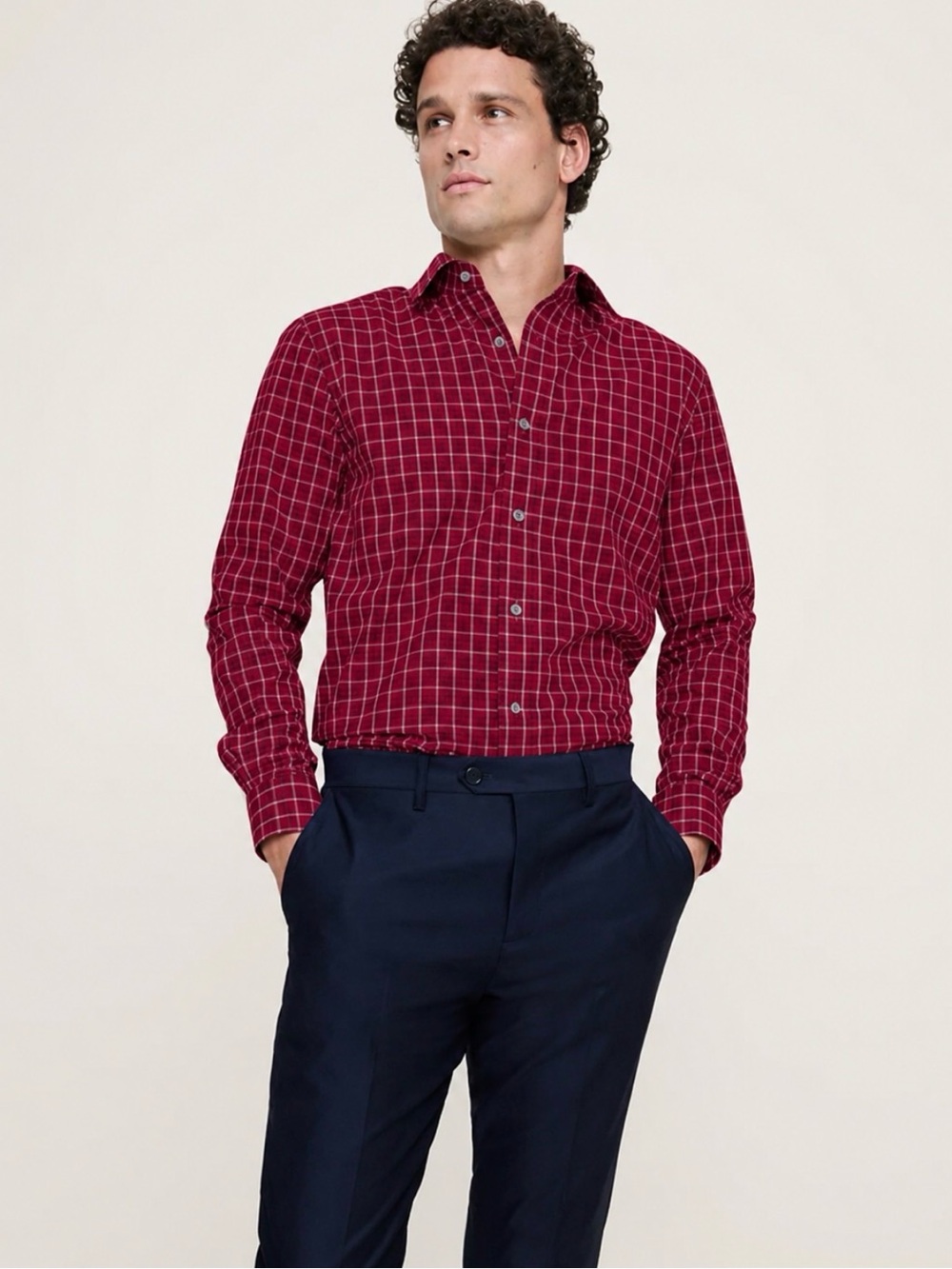 Banana Republic Wrinkle-Resistant Untucked Fit Button-Up Shirt
